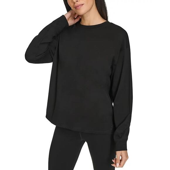 Calvin Klein Performance Women Long Sleeve Crewneck T-Shirt Size US S Black - Picture 1 of 5
